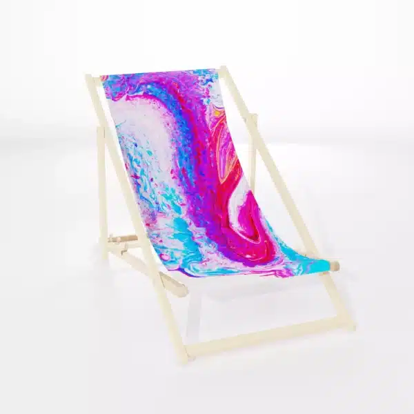 Leżak Plażowy - Adbstrakcja Liquid Fiolety